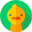 the avatar of a chicken with green background